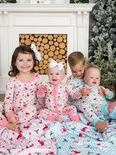 Load image into Gallery viewer, RuffleButts - SoftSnooze™ Kids Bamboo Viscose Blue Dear Santa Long Sleeve Pajama Set (12/18m-9/10)