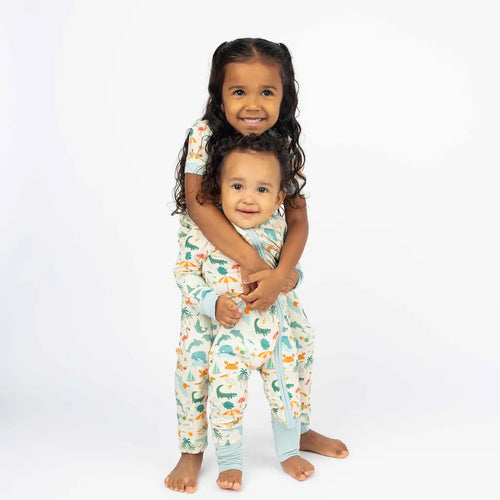 Emerson & Friends- Explore Florida Souvenir Bamboo Kids Pajamas Toddler Set Beige/Multi (2T-7)