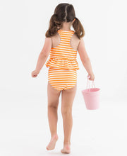 Load image into Gallery viewer, RuffleButts: Orange You The Sweetest Reversible Peplum Tankini 2-Piece Swimsuit