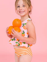 Load image into Gallery viewer, RuffleButts: Orange You The Sweetest Reversible Peplum Tankini 2-Piece Swimsuit