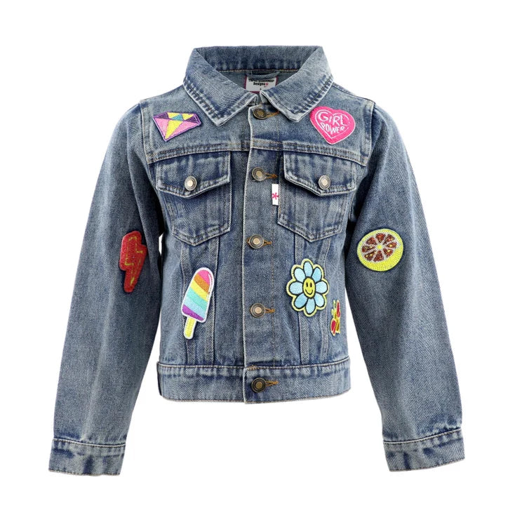 Three Wildflower Designs- Patched Denim Jacket (2-6)