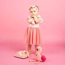 Load image into Gallery viewer, Emerson &amp;Friends - Fancy Flamingos Bamboo Kids Tulle Party Dress (2/3t-6/7)