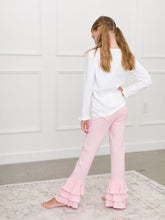 Load image into Gallery viewer, Ruffle Butts- Baby Girls Pink Ruffle Flare Pants (3m-18m)