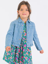 Load image into Gallery viewer, Ruffle Butts- Light Wash Stretch Denim Ruffle Jacket (6m-10Y)