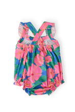 Load image into Gallery viewer, Mila &amp; Rose- LUAU FLORAL CROSS BACK ROMPER (3m-24m)
