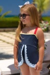 Load image into Gallery viewer, Beaufort Bonnet-  Stratford Scallop Swimsuit: Nantucket Navy/Richmond Red/Beale Street Blue/Lake Worth Yellow (2T-10)