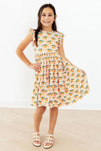 Load image into Gallery viewer, Mila &amp; Rose- Orange Orchard Flutter Sleeve Twirl Dress(3T-8)