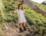Load image into Gallery viewer, Feather 4 Arrow - Jules Horse Hacci Dress: Ivory (2/3-8/9)