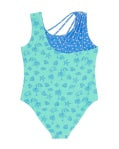 Load image into Gallery viewer, Feather 4 Arrow- Summer Sun Reversible One-piece: Aqua Crystal (6m-24m)