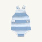 Load image into Gallery viewer, Beaufort Bonnet - Skipper Sunsuit Pima: Saddle Ridge Sarasota Sky/Worth Ave White (6M-24M)