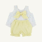 Load image into Gallery viewer, Beaufort Bonnet- Susy Swing Top Set- Broadcloth: Dunwoody Daisy/York Yellow and Worth Ave White Dallas Dot (0m-24m)