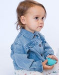 Load image into Gallery viewer, Feather 4 Arrow- Ines Ruffle Denim Jacket (2y-9y)