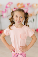 Load image into Gallery viewer, Mila &amp; Rose- Ruffle Pocket Tee: Peach (6m-8)