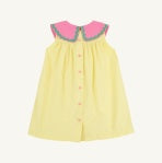 Load image into Gallery viewer, Beaufort Bonnet- Sleeveless Tabitha's Teacher's Pet Dress - Broadcloth- Lake Worth Yellow/Hamptons Hot Pink/Gibson Island Green (2T-6)