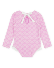Load image into Gallery viewer, Feather 4 Arrow - Coastal Cutie Surf Suit: Pop Pink Shell Yeah (6M-4T)