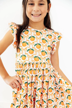Load image into Gallery viewer, Mila &amp; Rose- Orange Orchard Flutter Sleeve Twirl Dress(3T-8)
