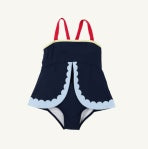 Load image into Gallery viewer, Beaufort Bonnet-  Stratford Scallop Swimsuit: Nantucket Navy/Richmond Red/Beale Street Blue/Lake Worth Yellow (2T-10)