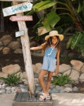 Load image into Gallery viewer, Feather 4 Arrow- Brunch Club Romper: Washed Indigo (2Y-11Y)