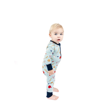 Load image into Gallery viewer, Emerson and Friends: Play Ball Baseball Bamboo Convertible Baby Pajamas (0m-24m)