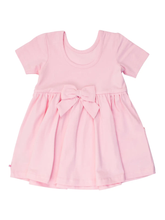 Load image into Gallery viewer, Rufflebutts- Girls Pink Short Sleeve Knit Twirl Dress (2T-8)
