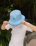Load image into Gallery viewer, Feather 4 Arrow - Reversible Bucket Hat: Marina Blue (Infant-Toddler)