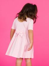 Load image into Gallery viewer, Rufflebutts- Girls Pink Short Sleeve Knit Twirl Dress (2T-8)