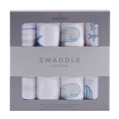 New Castle- Baby Swaddle 3pc Set (Whales/ Sailboat/ Palm Trees)