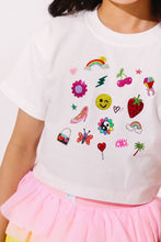 Load image into Gallery viewer, Lola and the Boys- Sparkle Doodle Crop T-shirt (2-8)