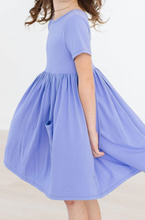 Load image into Gallery viewer, Mila &amp; Rose- S/S POCKET TWIRL DRESS: PERIWINKLE (6m-8)