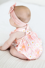 Load image into Gallery viewer, Mila &amp; Rose- RUFFLE CROSS BACK ROMPER: SWEET &amp; SUNNY (3m-24m)