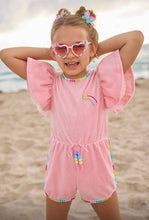 Load image into Gallery viewer, Lola and the Boys- Velour Rainbow Gems Romper (2-8)