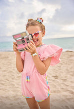 Load image into Gallery viewer, Lola and the Boys- Velour Rainbow Gems Romper (2-8)