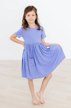 Load image into Gallery viewer, Mila &amp; Rose- S/S POCKET TWIRL DRESS: PERIWINKLE (6m-8)