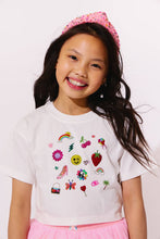 Load image into Gallery viewer, Lola and the Boys- Sparkle Doodle Crop T-shirt (2-8)