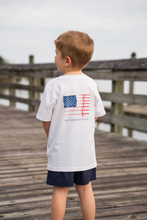 Load image into Gallery viewer, Salt Water Boys- FISHING POLE FLAG GRAPHIC T-SHIRT (2T-12)