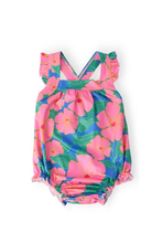 Load image into Gallery viewer, Mila &amp; Rose- LUAU FLORAL CROSS BACK ROMPER (3m-24m)