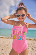 Load image into Gallery viewer, Lola and the Boys- Pink Birthday Girl Gem Swimsuit (2-6)