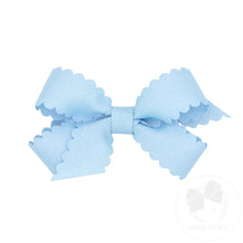 Load image into Gallery viewer, Wee Ones- Mini Grosgrain Hair Bow with Scalloped Edge