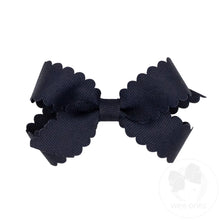 Load image into Gallery viewer, Wee Ones- Mini Grosgrain Hair Bow with Scalloped Edge