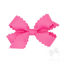 Load image into Gallery viewer, Wee Ones- Mini Grosgrain Hair Bow with Scalloped Edge