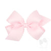 Wee Ones- Medium Grosgrain Hair Bow with Scalloped Edge: Powder Pink