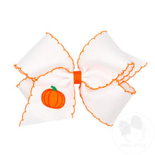 Load image into Gallery viewer, Wee Ones- King Moonstitch Grosgrain Hair Bow with Contrasting Wrap