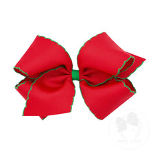 Load image into Gallery viewer, Wee Ones- King Moonstitch Grosgrain Hair Bow with Contrasting Wrap