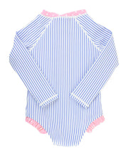 Load image into Gallery viewer, Ruffle Butts- Long Sleeve One Piece Rashguard (Periwinkle Blue, 6m-6Y)