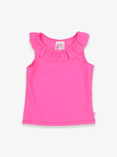 Load image into Gallery viewer, Ruffle Butts-Girls Neon Magenta Active Ruffle Tank Top (2T-8)