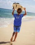 Load image into Gallery viewer, Feather 4 Arrow- Scallop Boardshort: Navy/Stripe (2T-10)