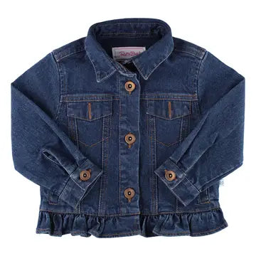 Ruffle Butts- Girls Medium Wash Ruffle Denim Jacket (2-6)