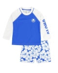 Load image into Gallery viewer, Feather 4 Arrow- Surfs Up Rashguard Set: Marina Blue (3m-4T)