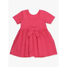 Load image into Gallery viewer, Rufflebutts- Girls Hot Pink Short Sleeve Knit Twirl Dress (2T-7)
