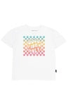 Feather 4 Arrow- Checkered Vibes Billie Tee (White, 2Y-14Y)